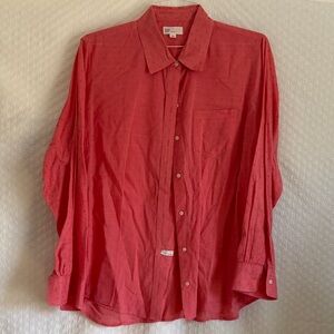 GAP Women's Peachy Pink Button-Down Shirt